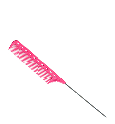 Расчёска с металлическим хвостиком розовая YS-102 pink, 