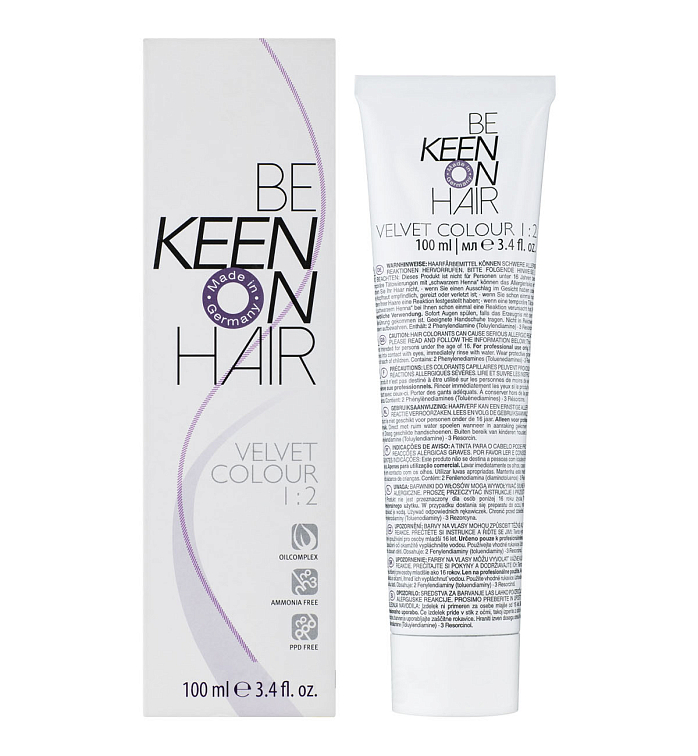 KEEN Крем-краска для волос Velvet Colour Ультра-светлый фиолетово-пепельный  блондин 10.61 фото 2