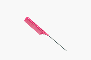 Y.S.Park YS-116 pink Расчёска с металлическим хвостиком розовая