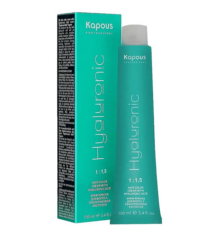 KAPOUS Крем-краска для волос с гиалуроновой кислотой, темный блондин брауни 6/84, 100 мл фото 2