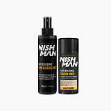 Nishman Hair Building Keratin Fiber & Locking Mist Spray Set (Light Brown)