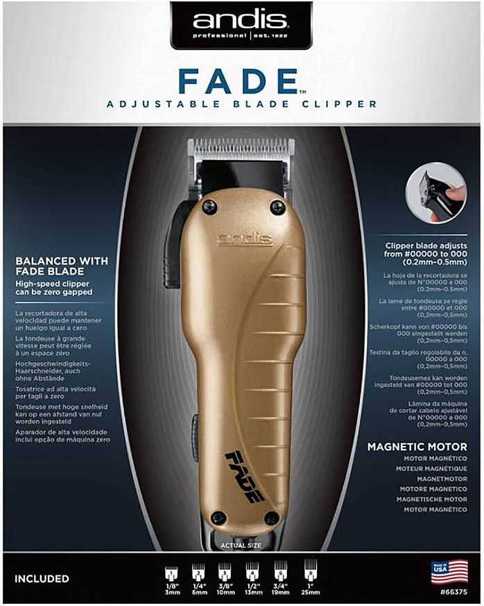 66375 Andis Вибрационная машинка US Fade Adjustable Blade Clipper GOLD фото 3