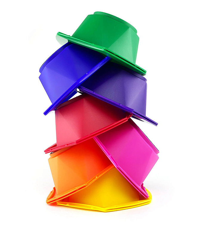 CANWAY RAINBOW TINT BOWL SET/ Набор из 7 разноцветных мисок для смешивания краски, пластик 13,5*13,5*5,3 см фото 5