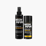 Nishman Hair Building Keratin Fiber & Locking Mist Spray Set (Black)