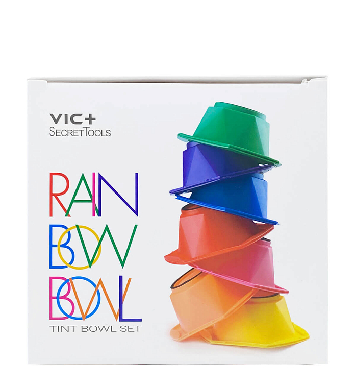 CANWAY RAINBOW TINT BOWL SET/ Набор из 7 разноцветных мисок для смешивания краски, пластик 13,5*13,5*5,3 см фото 4
